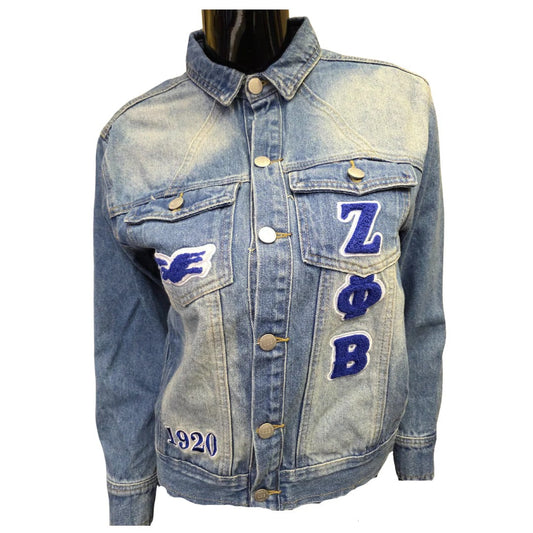 Zeta Chenille Patched Jean Jacket Zeta Chenille Patched Jean Jacket