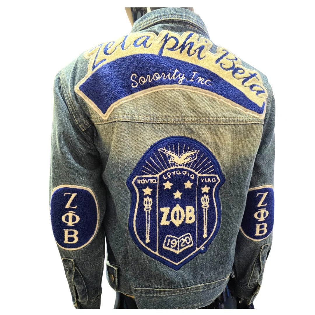 Zeta Chenille Patched Jean Jacket