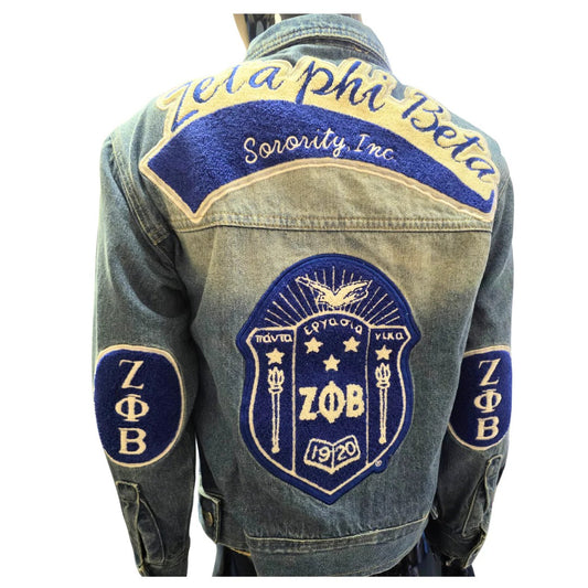 Zeta Chenille Patched Jean Jacket Zeta Chenille Patched Jean Jacket